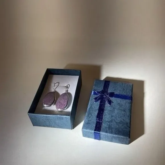 NWOB Boho Handmade Purpurite Jasper Earrings Sterling Silver Gemstone Jewelry - Picture 4 of 14